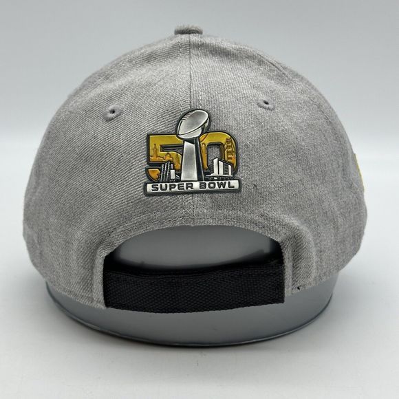 Carolina Panthers Hat Cap Mens Gray Adjustable Super Bowl 50 Conference Champs - Picture 4 of 12